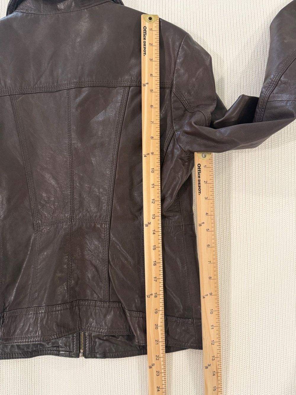 Guess Vintage Genuine Leather Jacket Brown - Picture 11 of 12